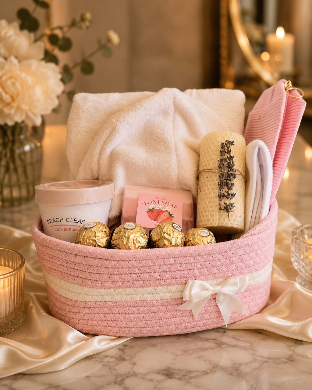 Dee-Lux Pink Basket Pamper Pack